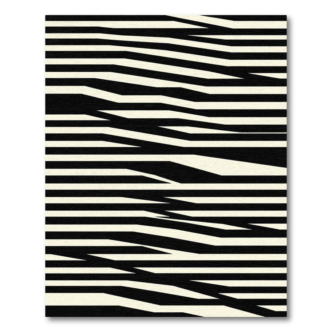 Monochrome Jagged Stripe Area Rug