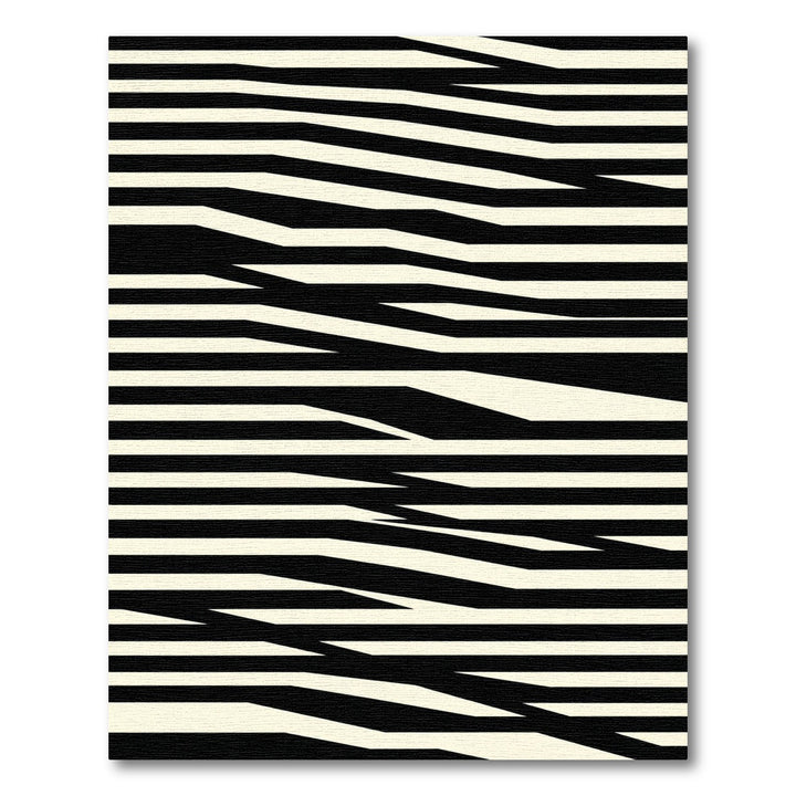 Monochrome Jagged Stripe Area Rug