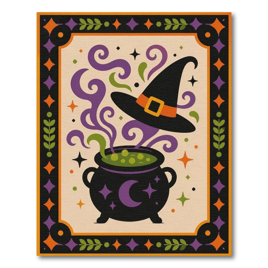 Witch Cauldron Purple Magic Area Rug