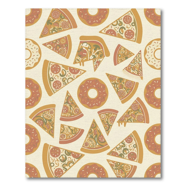 Whimsical Pizza Donut Repeating Pattern Rug