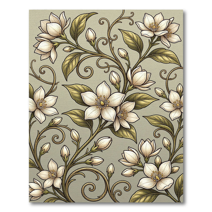 Vintage Cream Blossom Swirl Rug