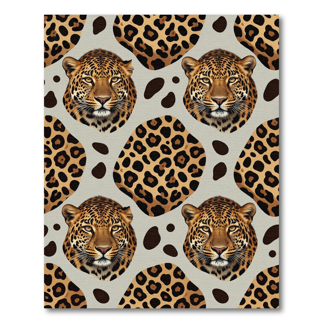 Leopard Spot Faces Realistic Camouflage Rug