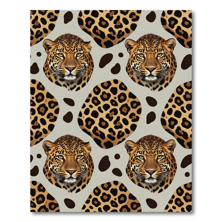 Leopard Spot Faces Realistic Camouflage Rug
