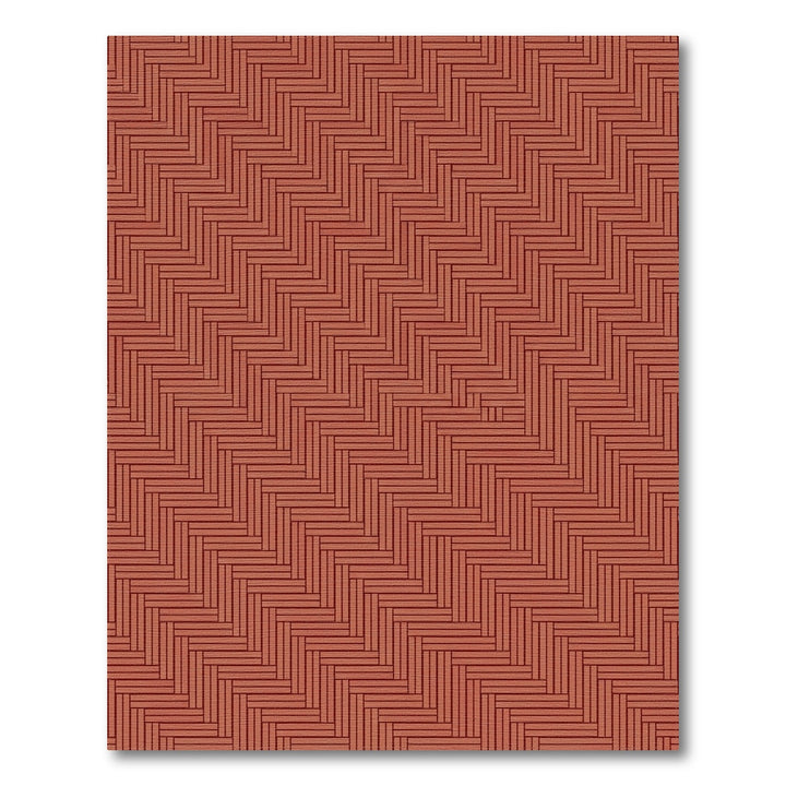 Terracotta Herringbone Geometric Rug
