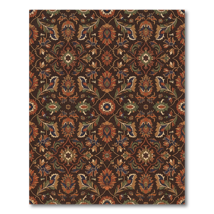 Antique Brown Floral Medallion Rug
