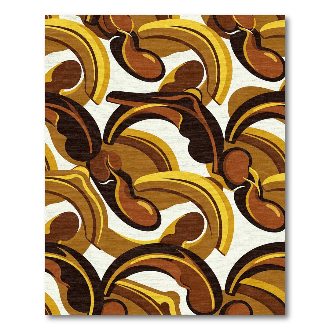 Retro Amber Swirl Abstract Rug