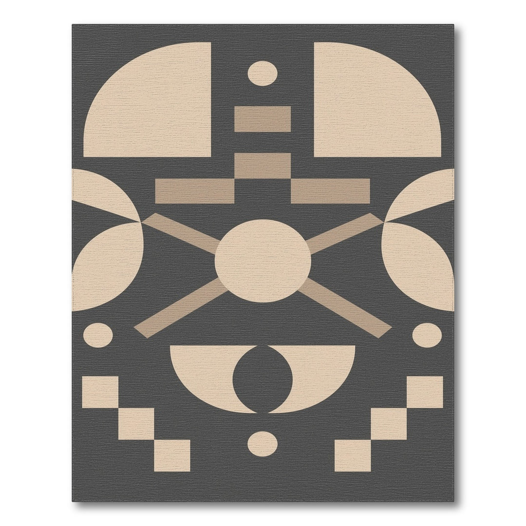 Beige Geometric Circular Area Rug