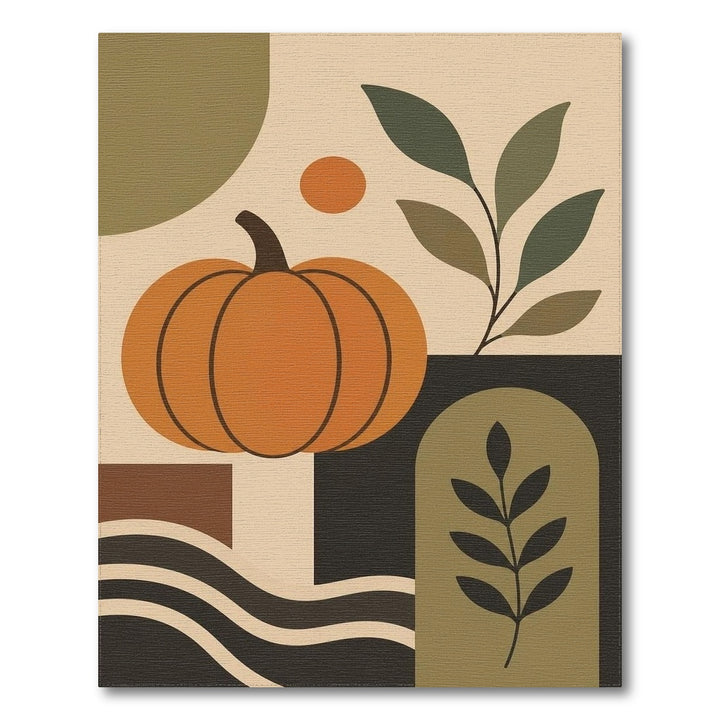 Orange Pumpkin Geometric Area Rug