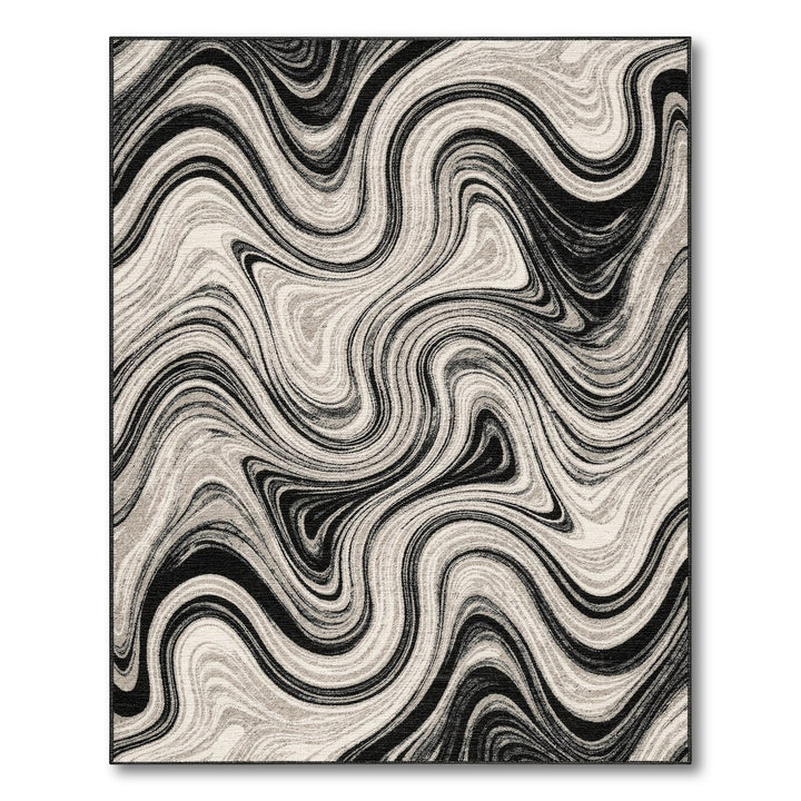 Swirl Abstract Area Black White Abstract Swirl Area Rug