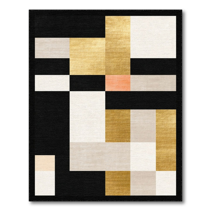 Multi-color and Patterns Modern Geometric Black Gold Area Rug
