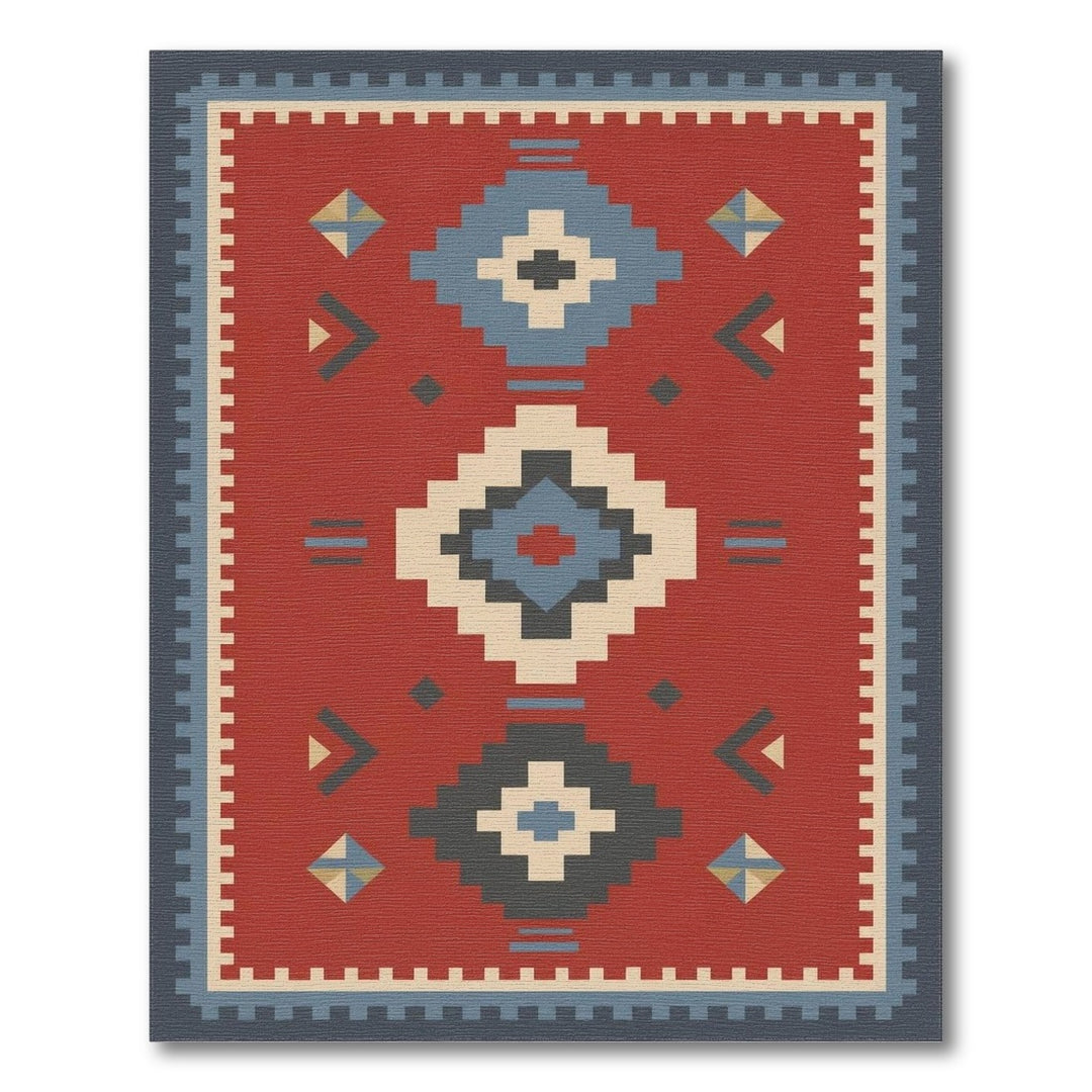 Red Southwestern Geometric Area Rug