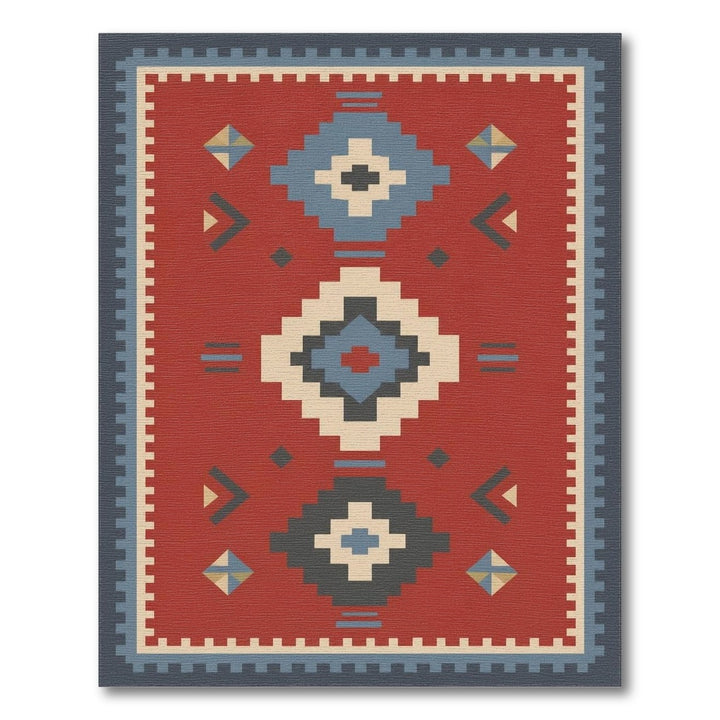 Red Southwestern Geometric Area Rug