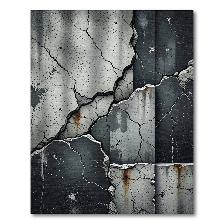 Cracked Concrete Grunge Abstract Rug
