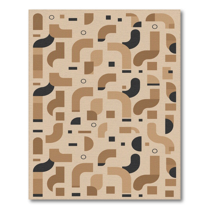 Arch Geometric Modern Brown Geometric Arch Area Rug