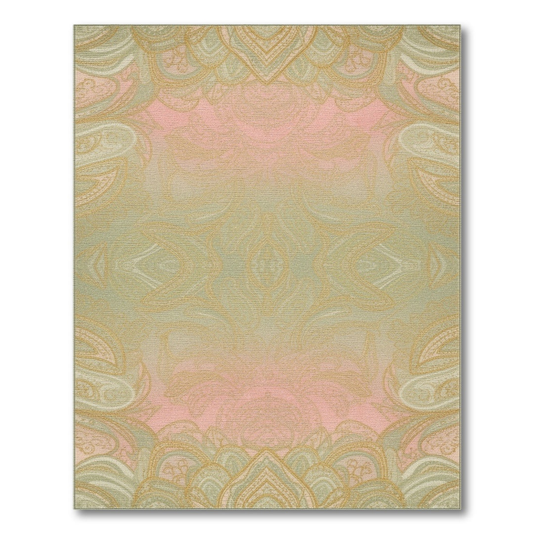 Pink Floral Paisley Vintage Area Rug