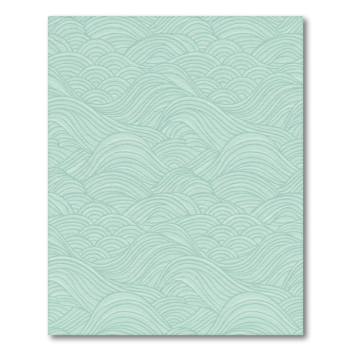 Light Teal Wavy Landscape Art Rug