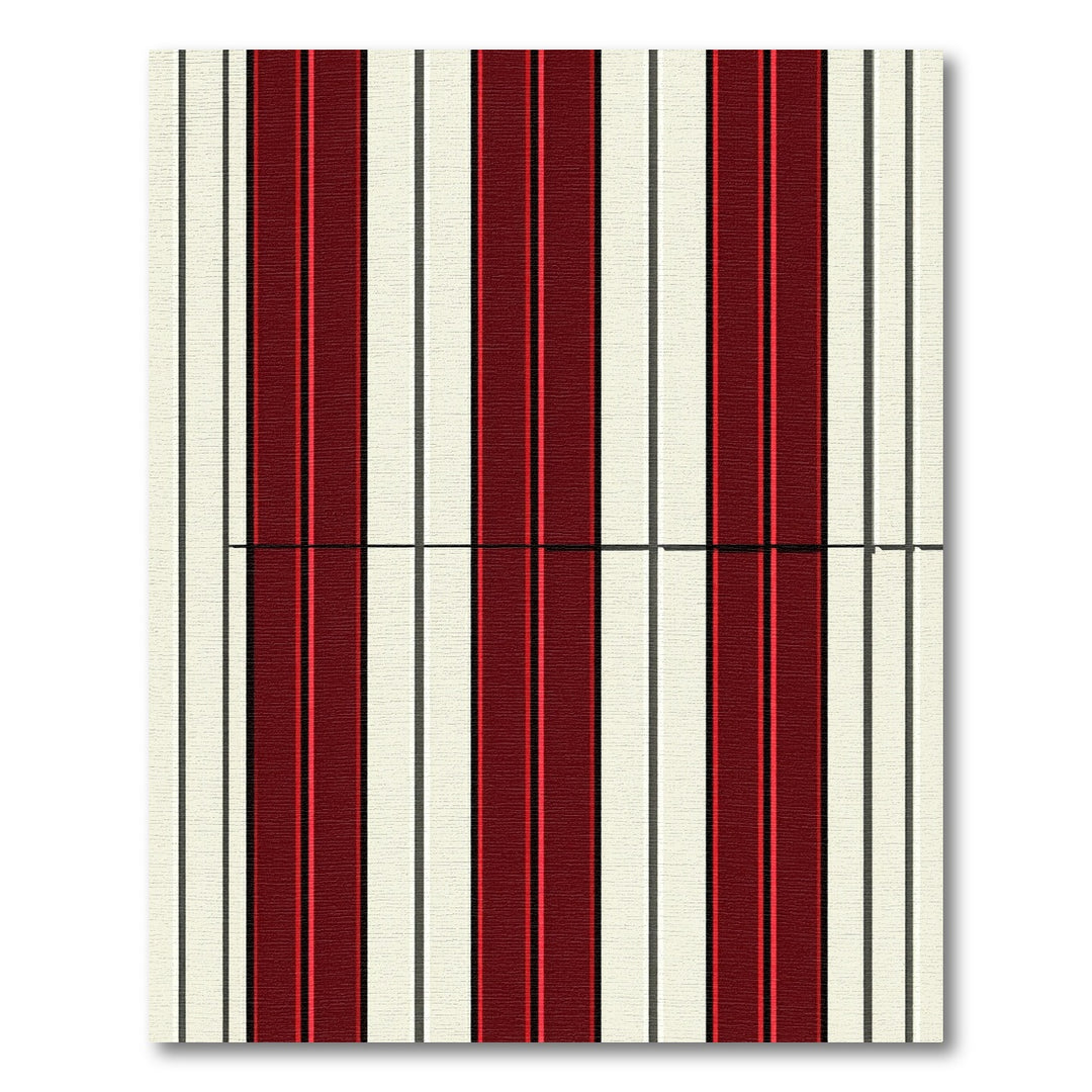 Bold Burgundy Cream Vertical Stripe Rug