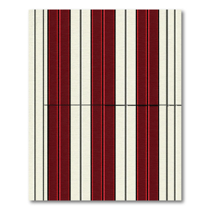 Bold Burgundy Cream Vertical Stripe Rug