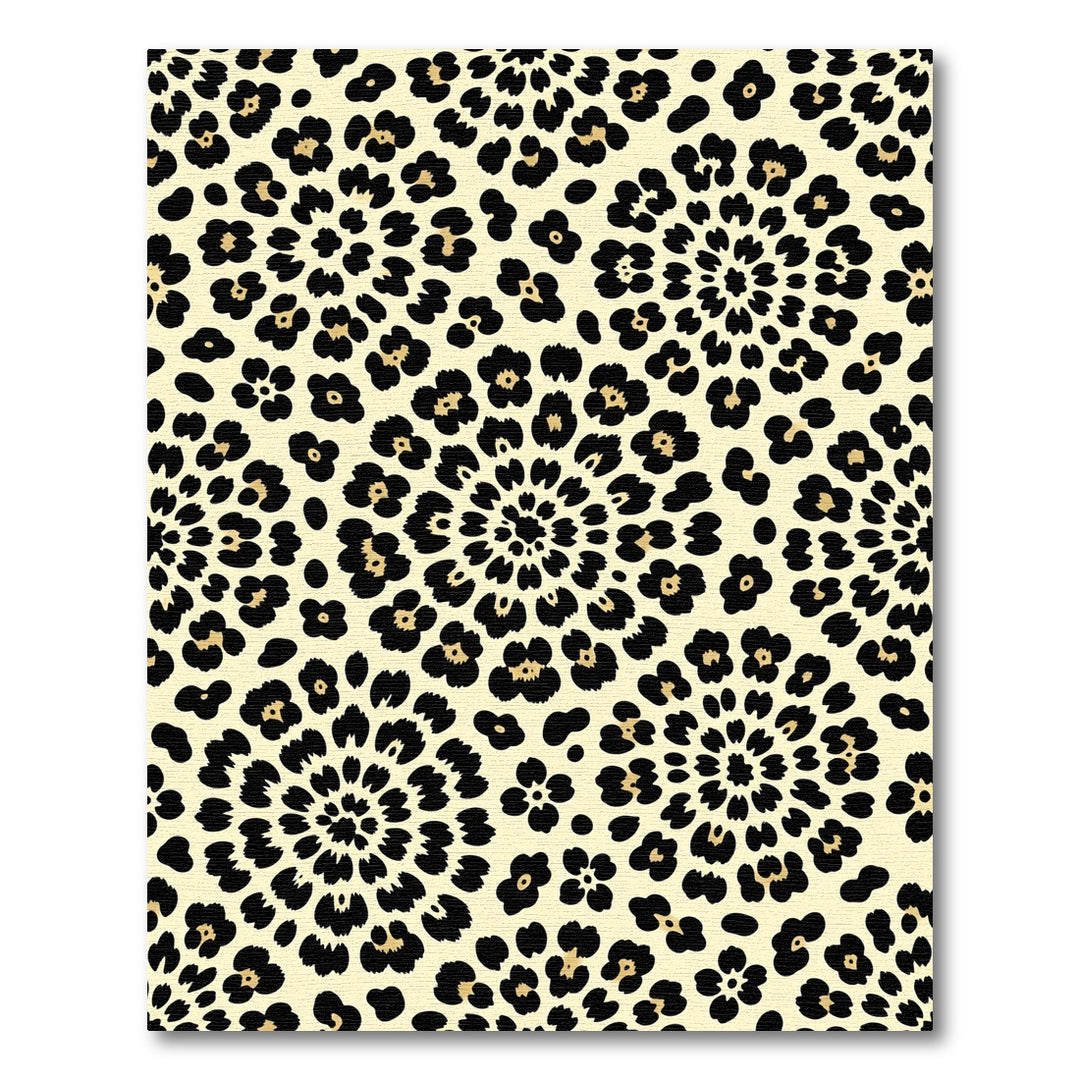 Cream Leopard Spotmedallion Rug