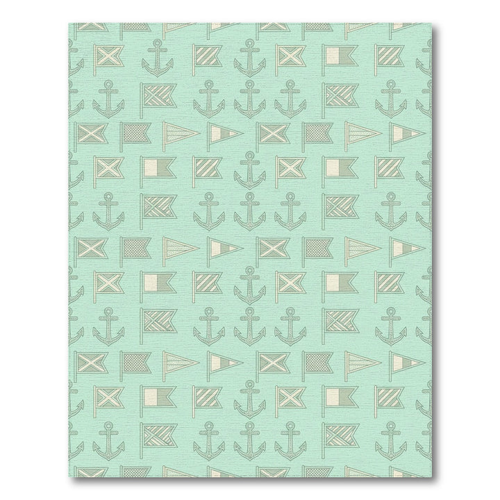 Nautical Flags Anchors Repeating Pattern Rug