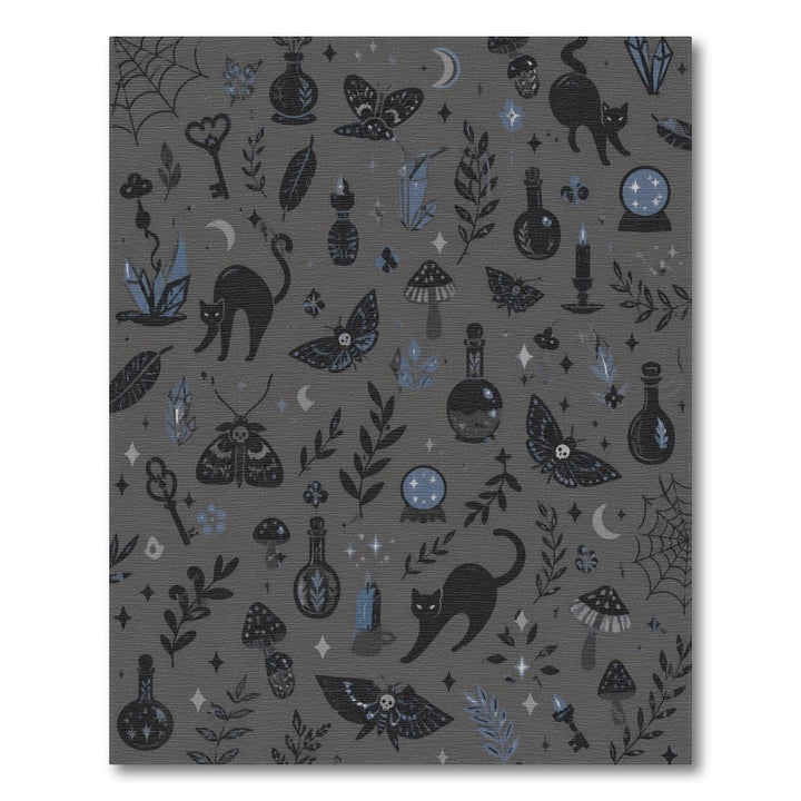 Grey Boho Chic Mystic Cat Area Rug
