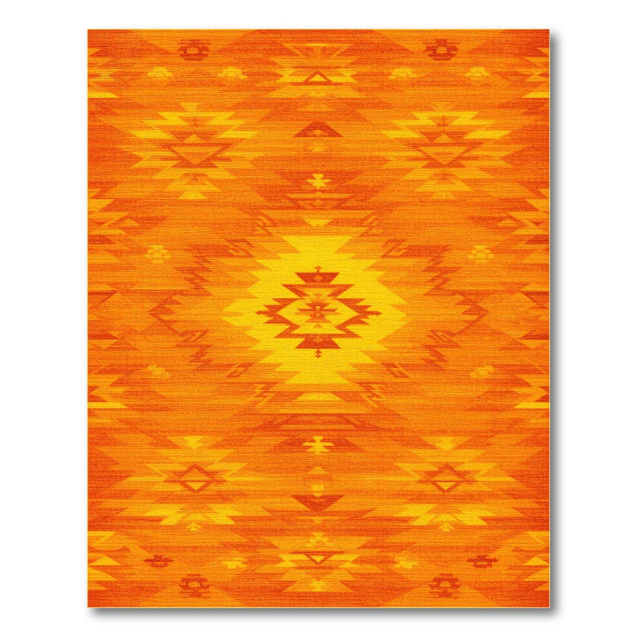 Orange Vivid Orange Southwestern Area Rug