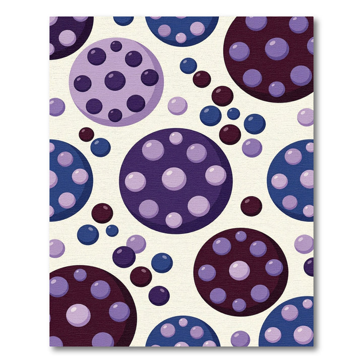 Whimsical Purple Circles Polka Dot Rug