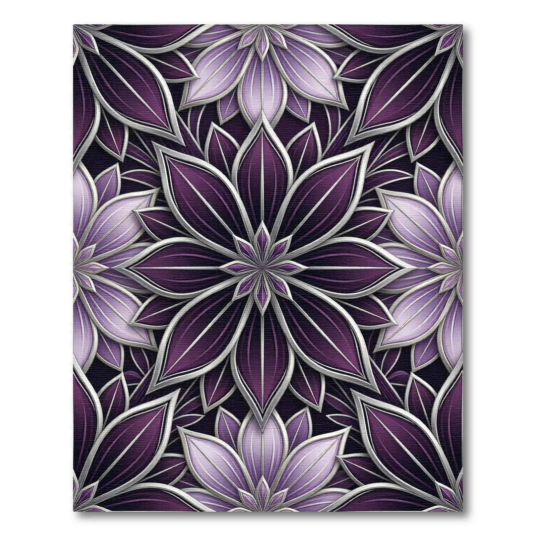Geometric Orchid Floral Mandala Rug