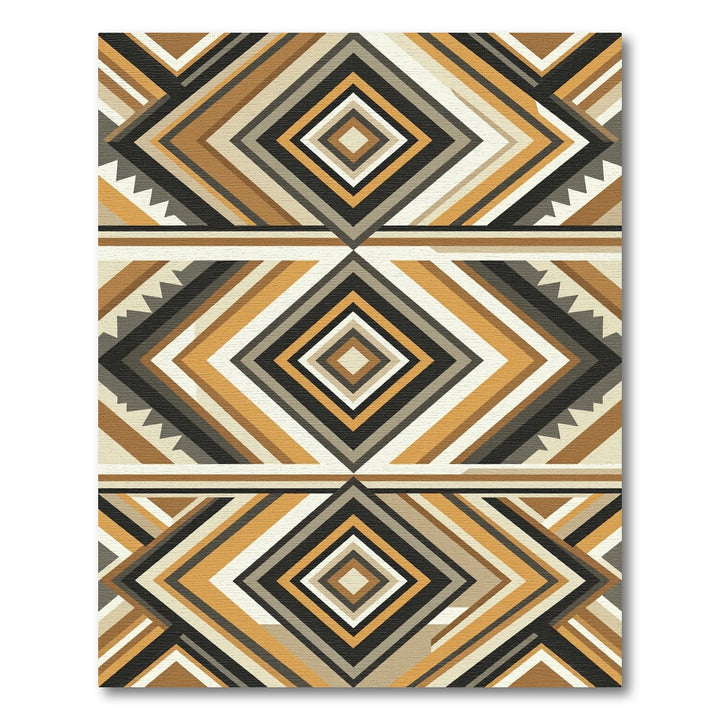Geometric Diamonds Earth Tone Stripe Rug
