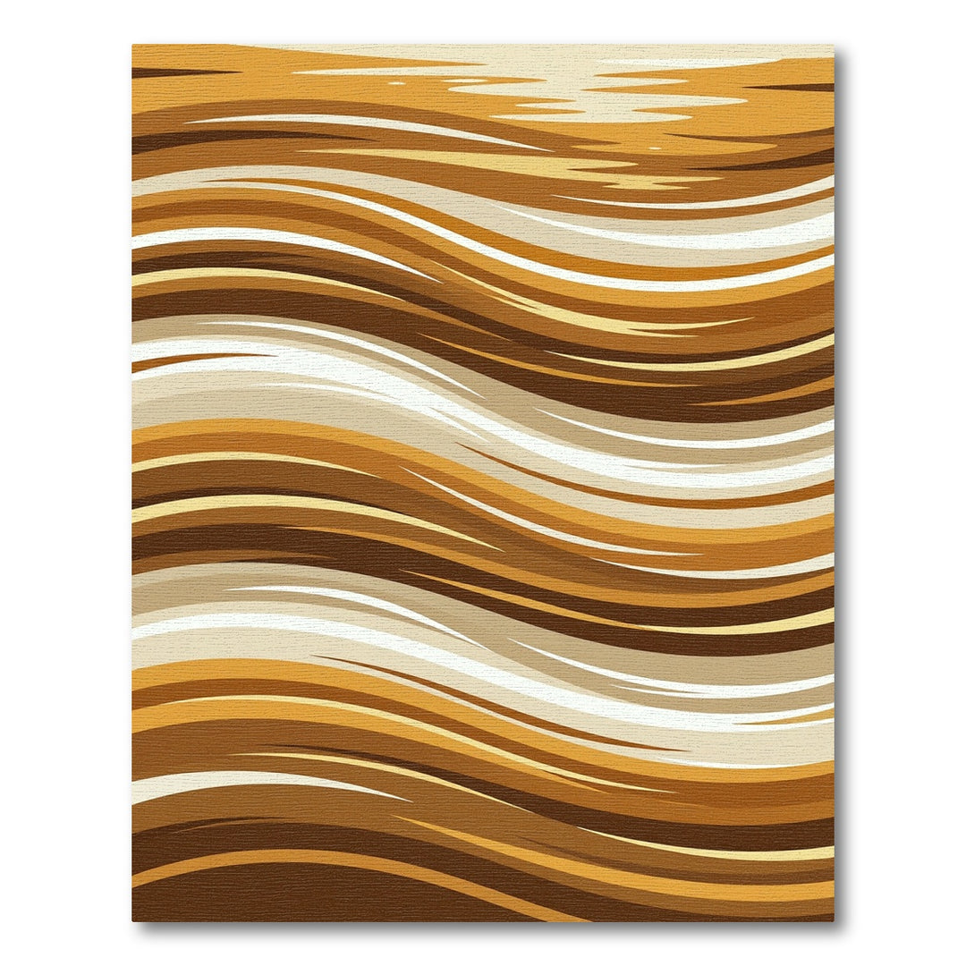 Golden Brown Wavy Stripe Rug