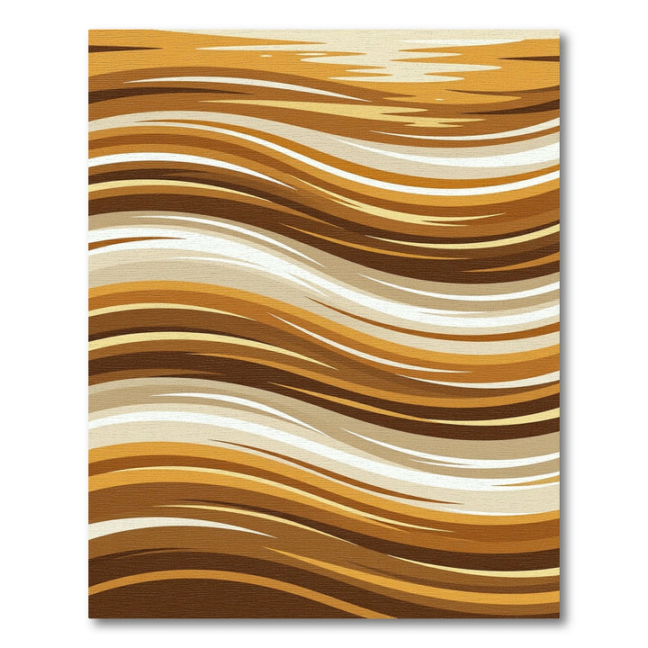Golden Brown Wavy Stripe Rug