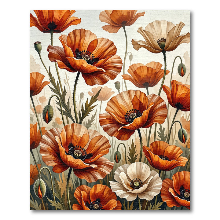 Vibrant Orange Poppy Field Bloom Rug