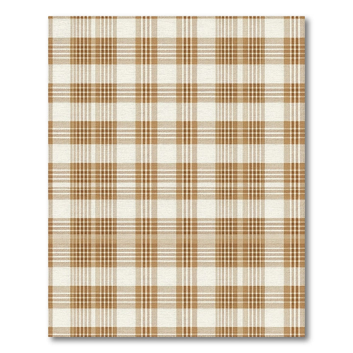 Brown Plaid Check Area Rug