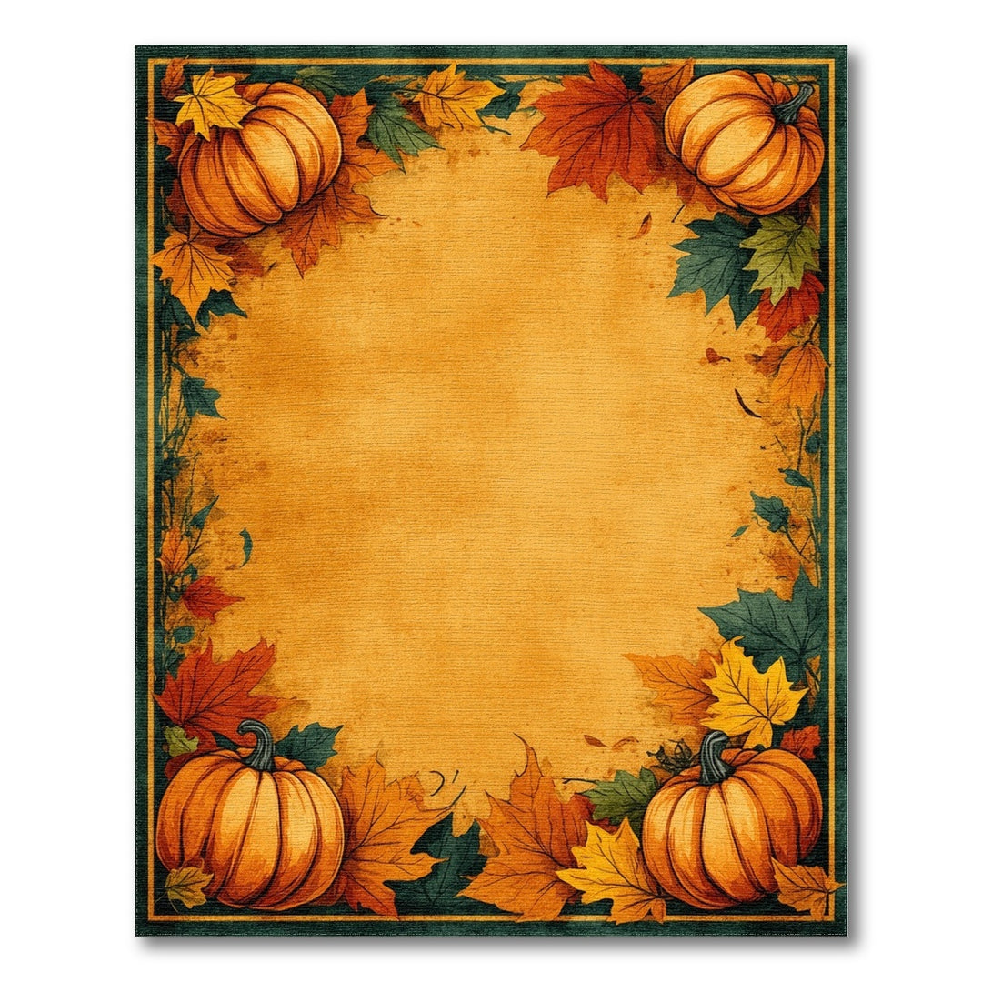 Autumn Orange Autumn Pumpkin Harvest Area Rug