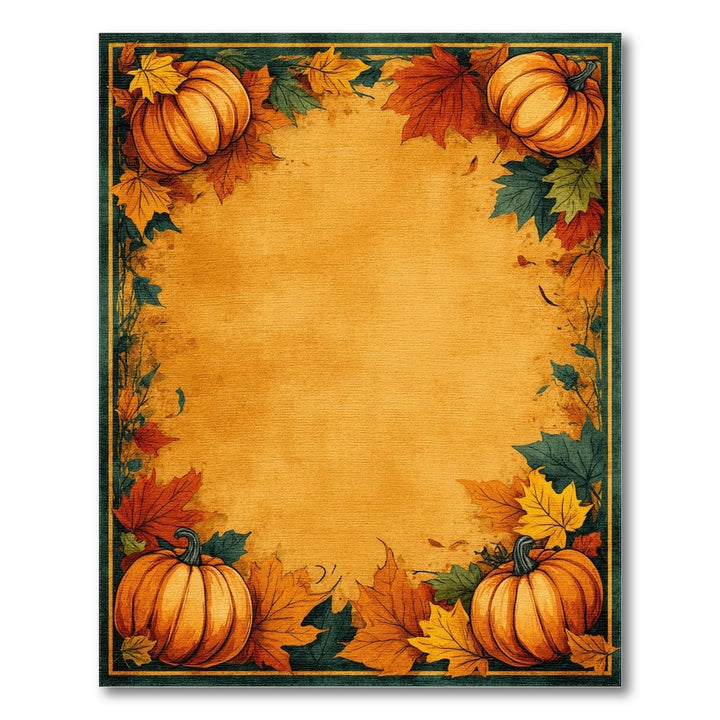 Autumn Orange Autumn Pumpkin Harvest Area Rug