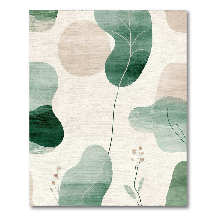 Green Abstract Area Green Abstract Leaf Area Rug