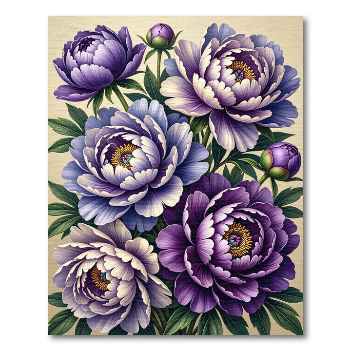 Purple Peony Floral Bloom Rug