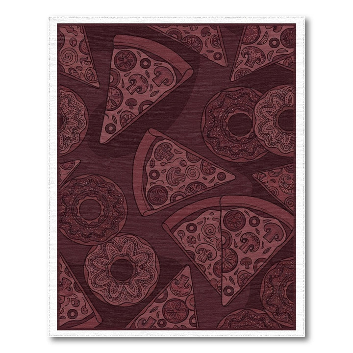 Dark Brown Pizza Donut Food Art Rug