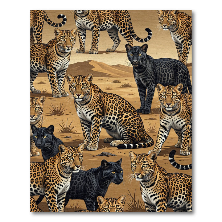 Leopard And Black Panther Desert Rug