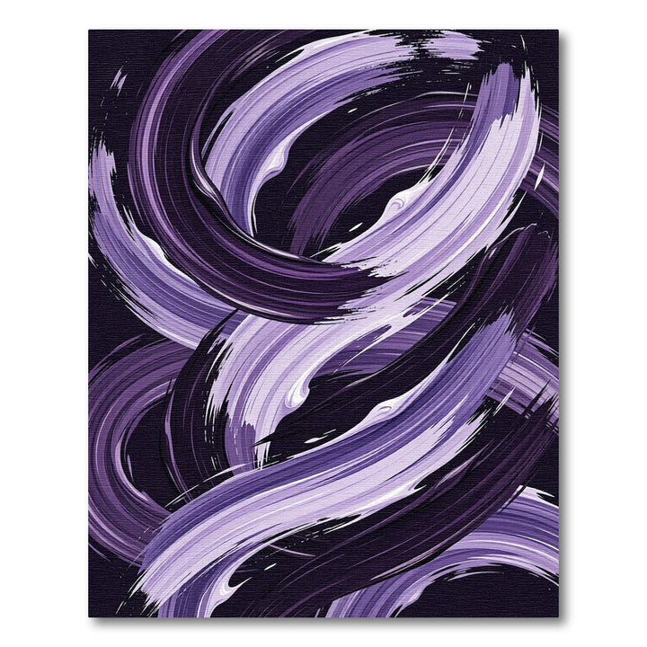 Abstract Purple Swirl Brushstroke Rug