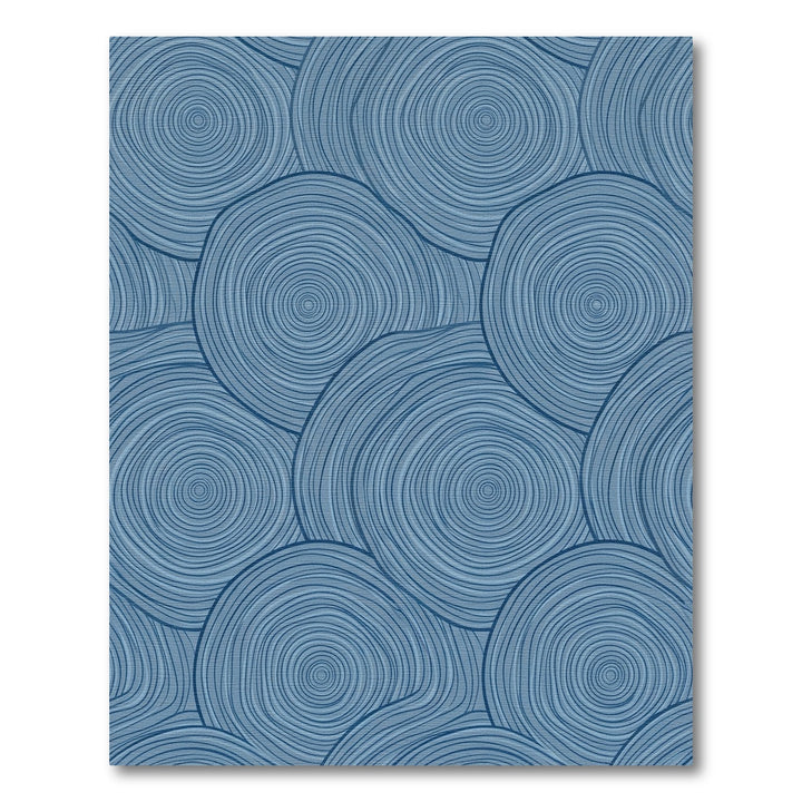 Deep Blue Spiral Swirl Rug
