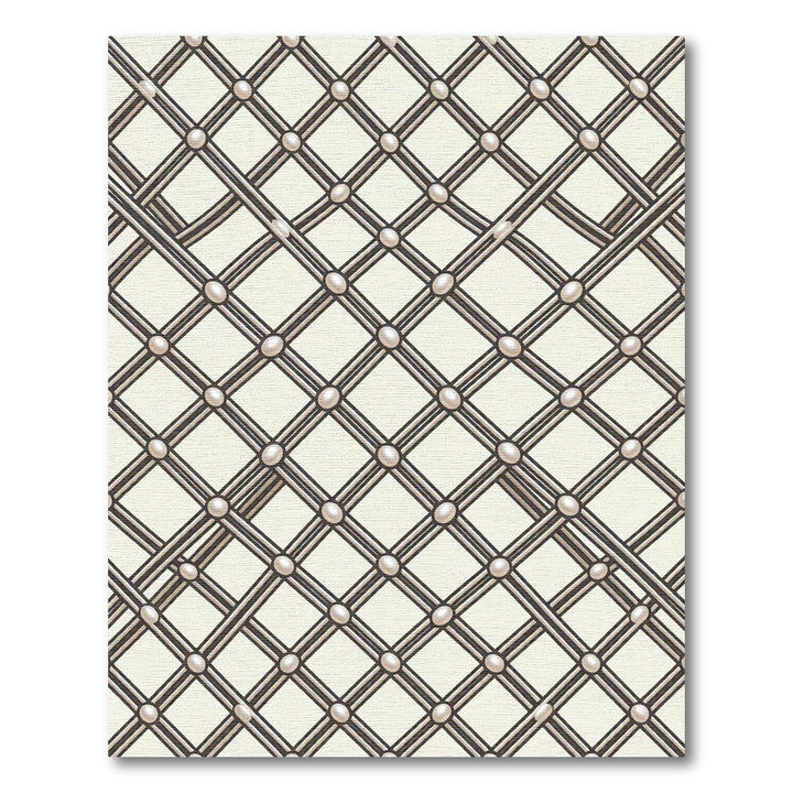 Elegant Pearl Lattice Diamond Rug