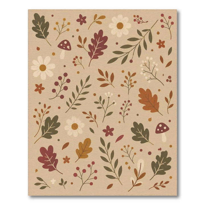 Autumn Oak Leaf Floral Area Rug