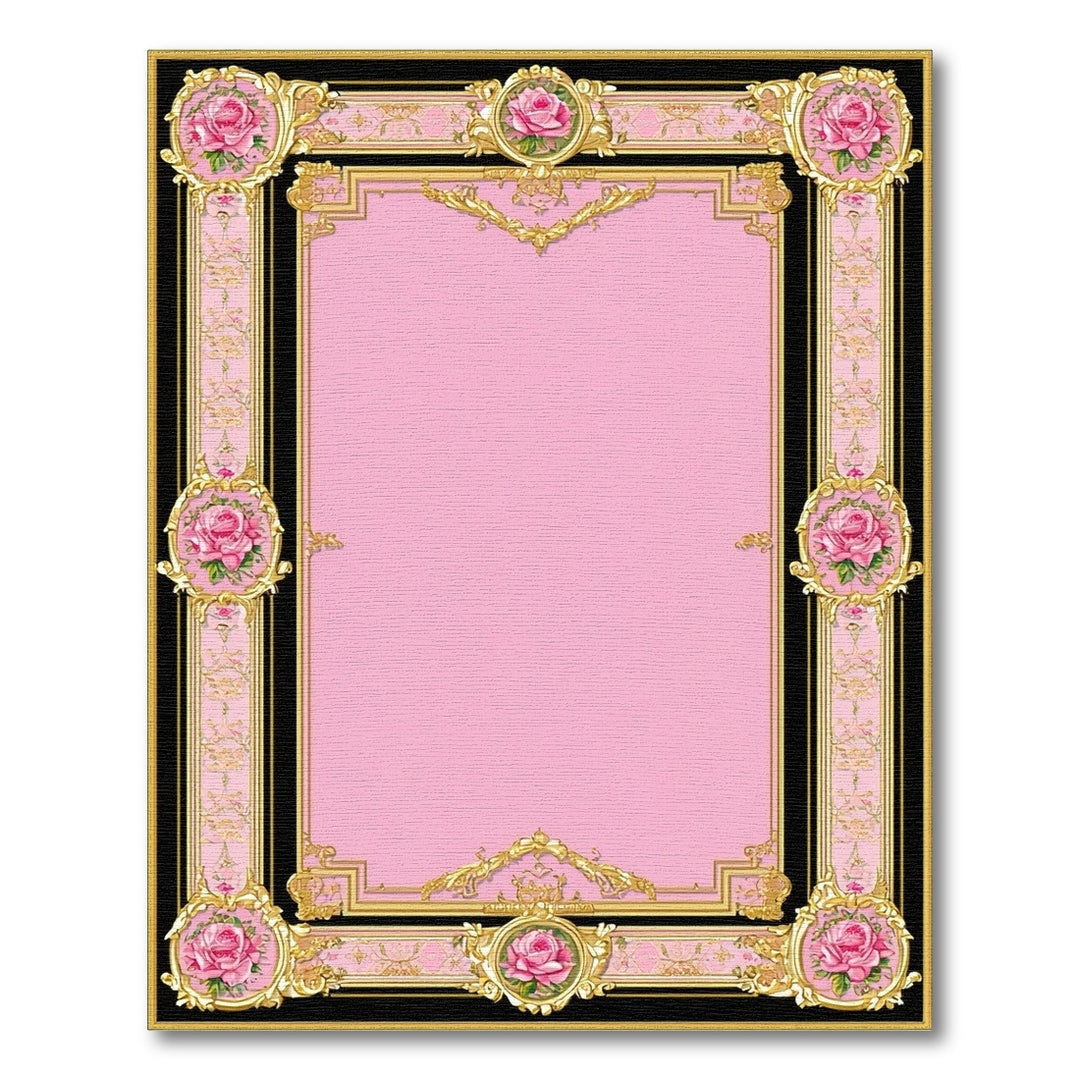 Pink Rose Floral Vintage Area Rug