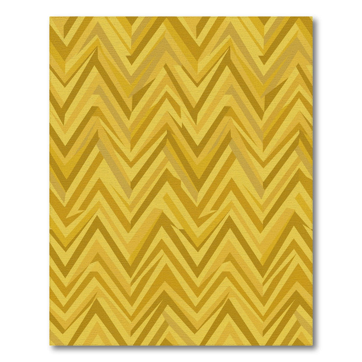 Golden Mustard Chevron Stripes Rug