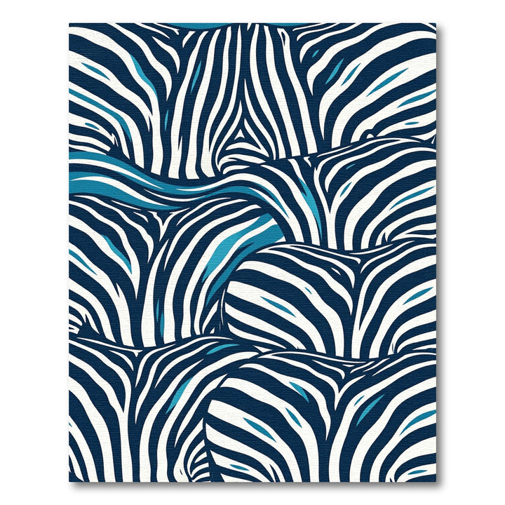 Navy Blue White Zebra Stripes Rug
