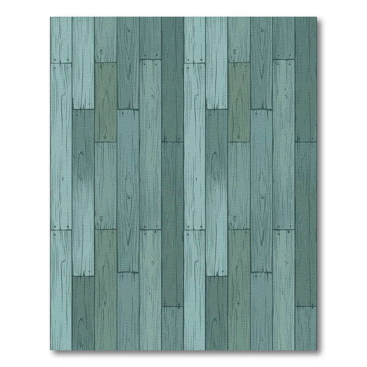 Distressed Wood Plank Teal Rug