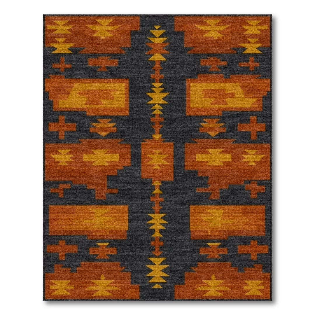 Orange Southwestern Geometric Area Rug