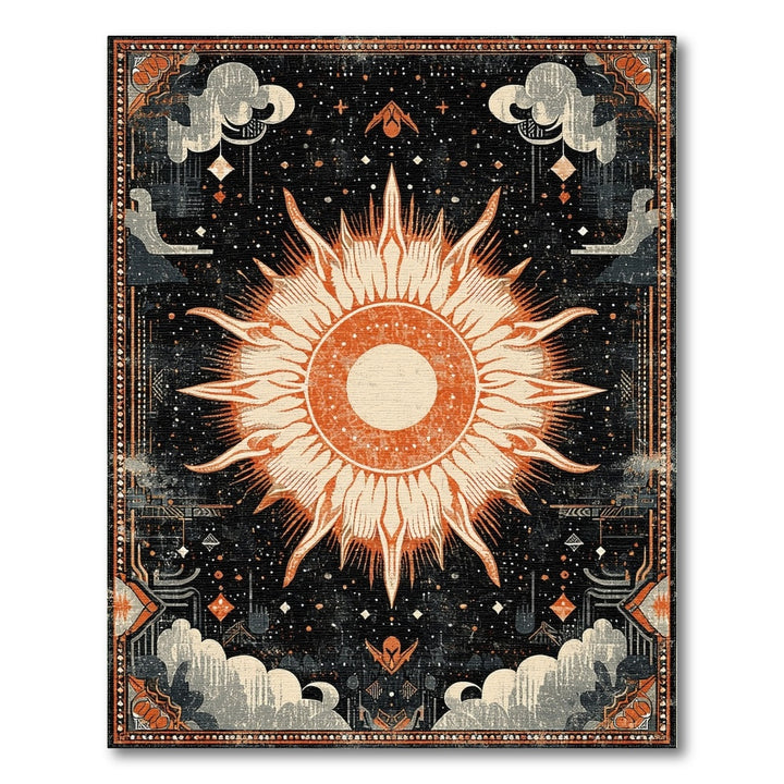 Orange Celestial Sun Area Rug