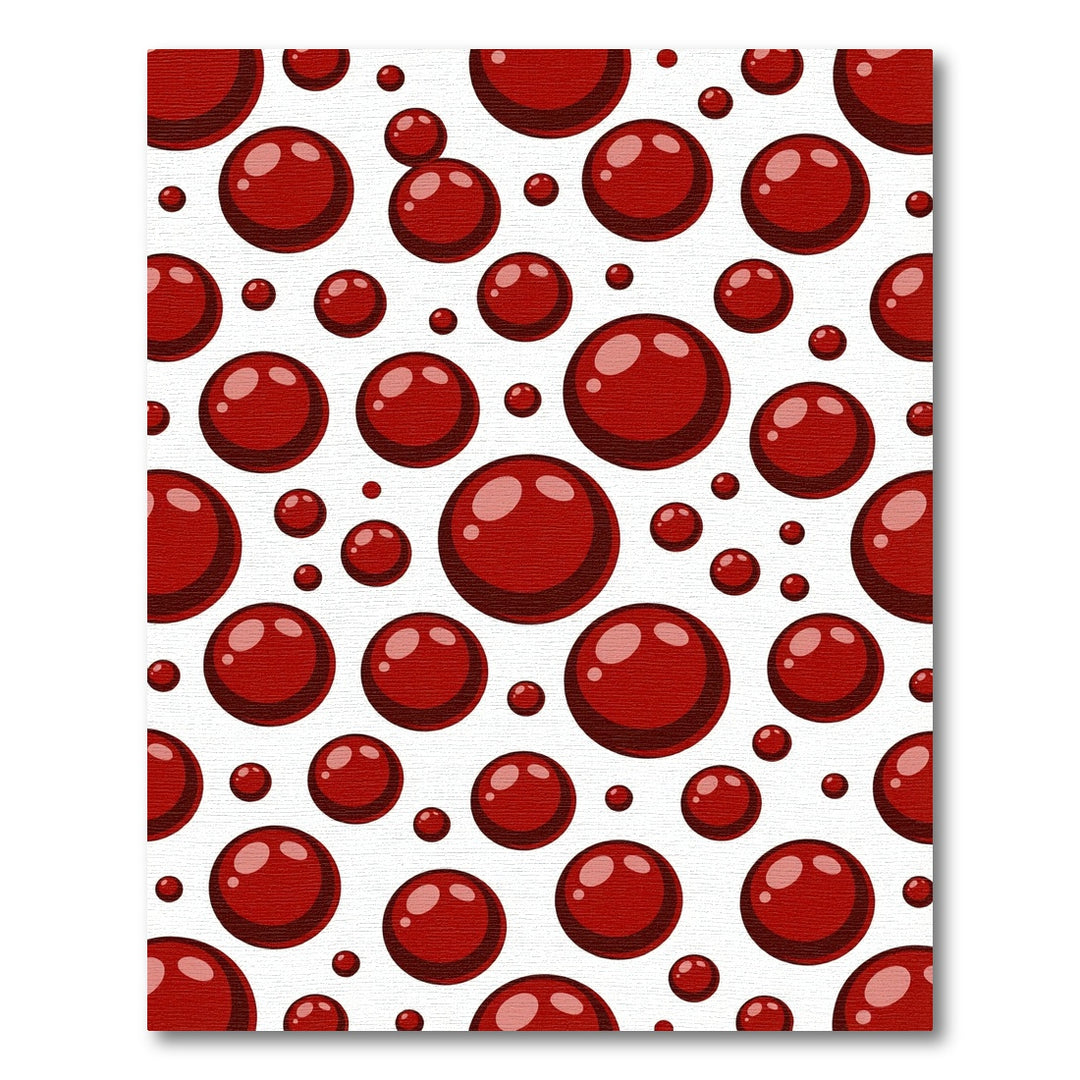 Deep Red Droplet Scattered Bubbles Rug